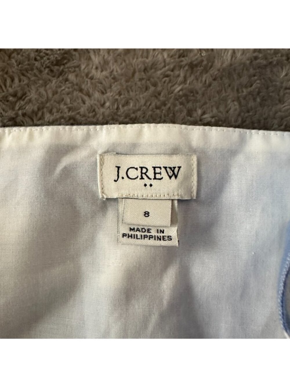 J. Crew Factory Dress Size 8 Gingham Button Front Cotton Linen Blue Sundress - Picture 9 of 9